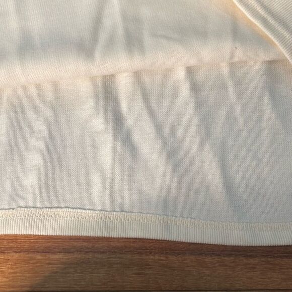 Express tricot 90s baggy oversized cream ribbed sweater knit 3/4 sleeve - Picture 5 of 7